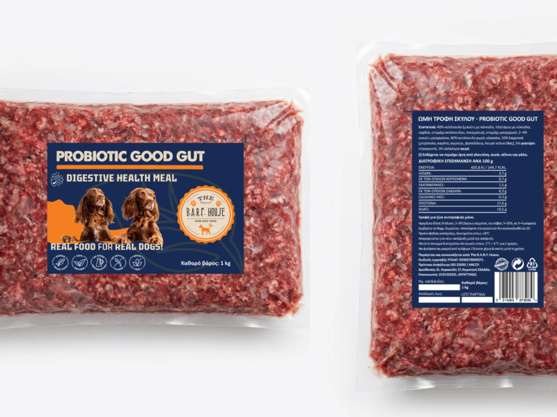 Ωμή τροφή σκύλου probiotic good gut με 8% γιαούρτι και ολόκληρα αυγά (1000g)